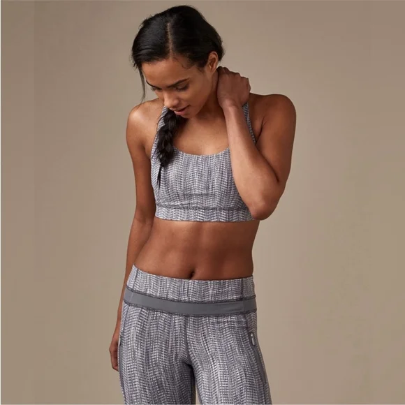 Lululemon Energy Sports Bra 4 Power Luxtreme Arrow Jacquard Silver Spoon Size 8 - Picture 3 of 7